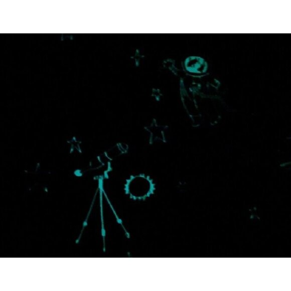 New Moon Space Glow in the Dark Plush Gift Fleece Throw Blanket UFO Spaceship - Picture 3 of 5